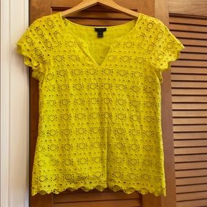 Yellow JCrew Eyelet Top